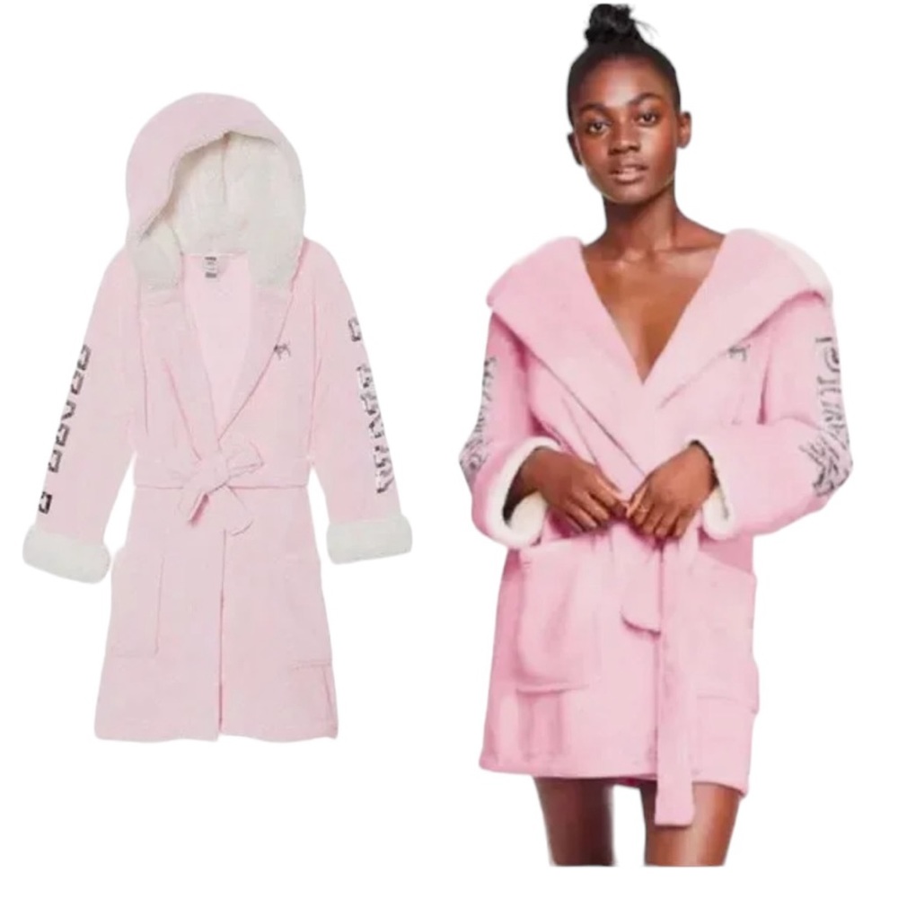 Victoria’s Secret pink Sherpa bling robe